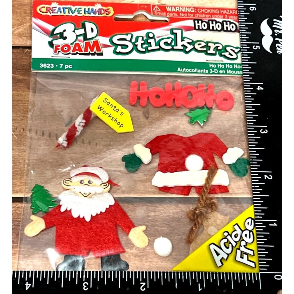 3-D Foam Stickers Ho Ho Ho Santas Workshop Fibre Craft 3623 Creative Hands